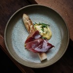 Plat de Mélisse, asperge, sanglier et menthe, restaurant Alchémille Jérôme Jaegle